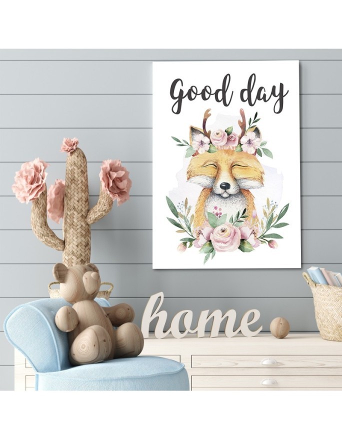 Print Canvas painting - Fox Flowers For children | FEEBY