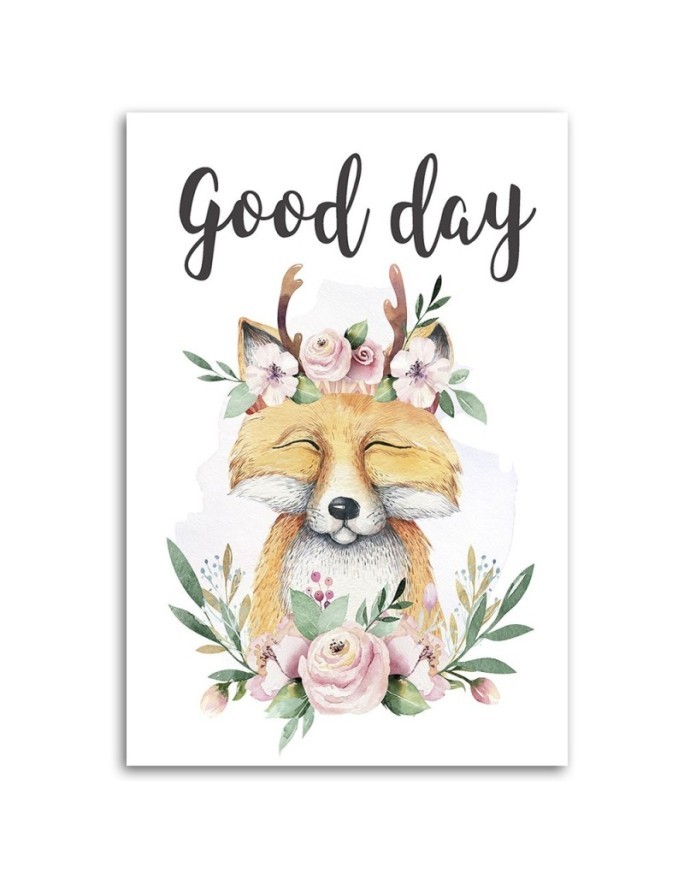 Print Canvas painting - Fox Flowers For children | FEEBY