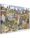 Canvas prints for children's room - Colourful city | FEEBY