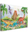 Decorative Canvas prints for children's room - Dinosaurs at the lake | FEEBY
