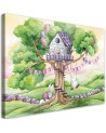 Children's pictures on Canvas  - White rabbits tree house | FEEBY