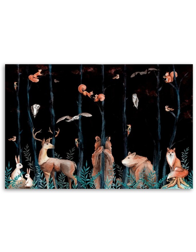 Canvas prints for children - Forest animals deer bear fox | FEEBY