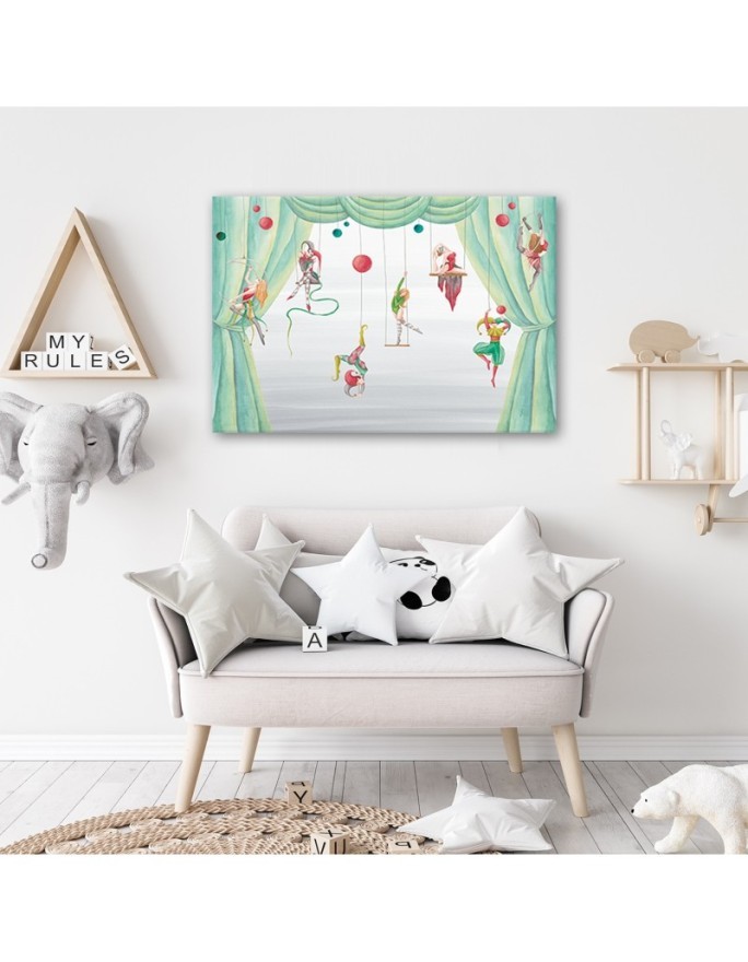 Canvas prints for children's room - Circus acrobats | FEEBY