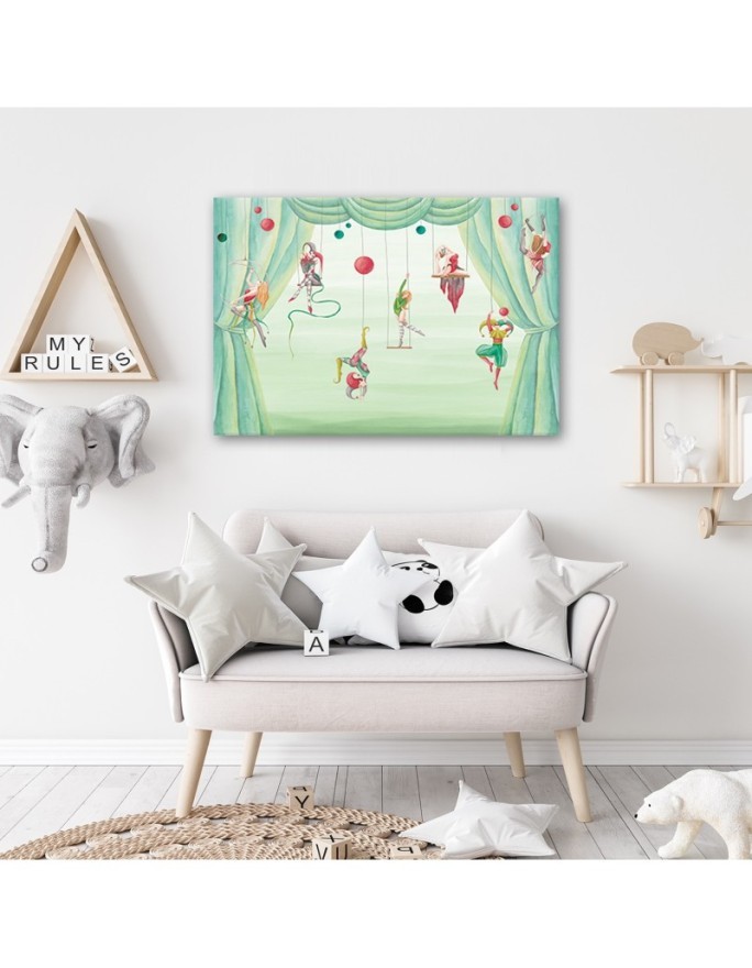 Canvas prints for children's room - Circus acrobats | FEEBY