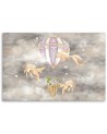 Canvas prints for children - Hot air balloon flying house and fish | FEEBY