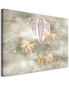 Canvas prints for children - Hot air balloon flying house and fish | FEEBY