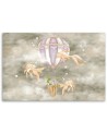 Canvas prints for children - Hot air balloon flying house and fish | FEEBY