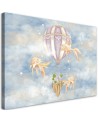 Canvas prints for children - Hot air balloon flying house and fish | FEEBY