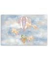 Canvas prints for children - Hot air balloon flying house and fish | FEEBY