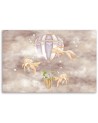 Canvas prints for children - Hot air balloon flying house and fish | FEEBY