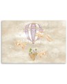 Canvas prints for children - Hot air balloon flying house and fish | FEEBY