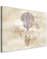 Canvas prints for children - Hot air balloon flying house and fish | FEEBY