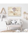 Canvas prints for children - Hot air balloon flying house and fish | FEEBY