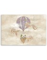 Canvas prints for children - Hot air balloon flying house and fish | FEEBY