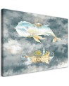 Children's Canvas prints - Flying whale and ship | FEEBY