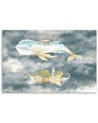 Children's Canvas prints - Flying whale and ship | FEEBY