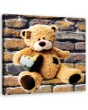 Canvas prints for children's room - Plush teddy bear with heart | FEEBY