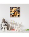 Canvas prints for children's room - Plush teddy bear with heart | FEEBY
