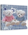 Children's room painting - Two plush teddy bears | FEEBY