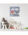 Children's room painting - Two plush teddy bears | FEEBY
