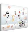 Canvas prints for children - Colourful animals with balloons | FEEBY