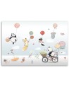 Canvas prints for children - Colourful animals with balloons | FEEBY