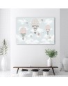 Children's Canvas prints - Colourful animals with balloon flight | FEEBY