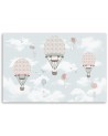 Children's Canvas prints - Colourful animals with balloon flight | FEEBY
