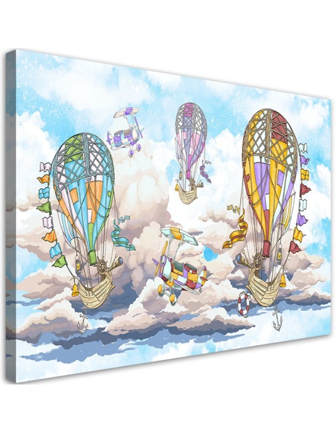 Children's Canvas prints - Colourful air balloons | FEEBY