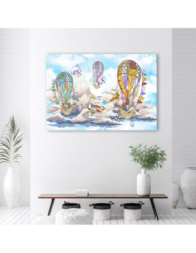 Children's Canvas prints - Colourful air balloons | FEEBY