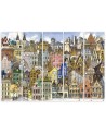 Five-piece canvas painting - Happy city | FEEBY