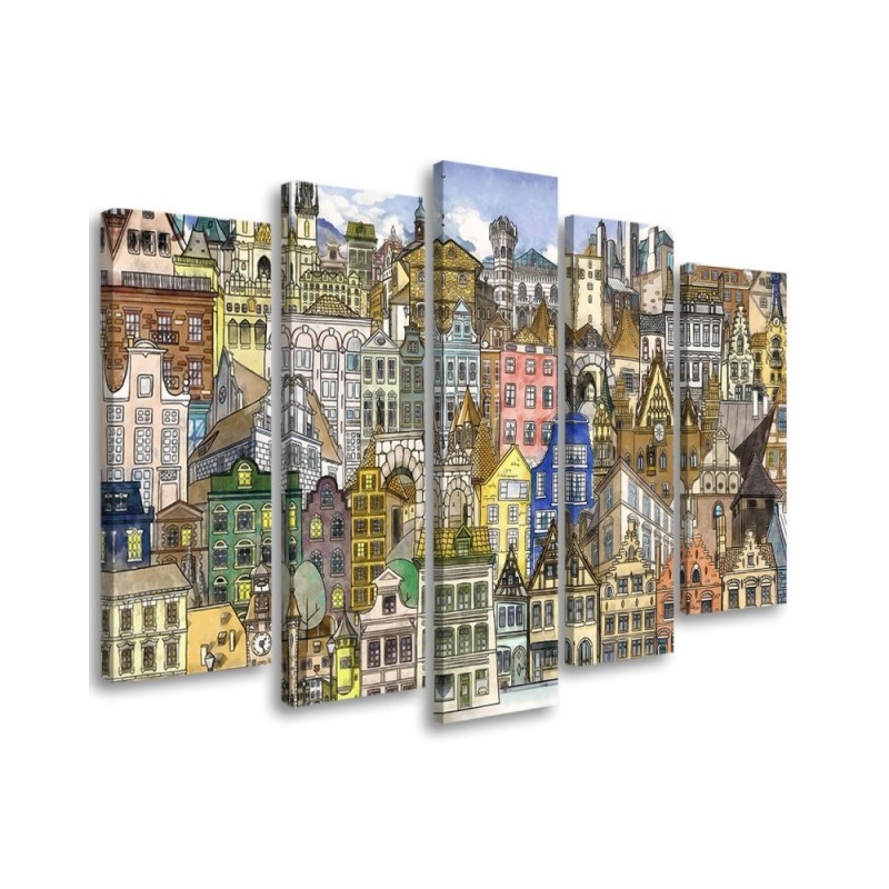 Fashionable painting for children 5 parts - Merry city | FEEBY