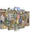 Fashionable painting for children 5 parts - Merry city | FEEBY
