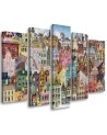 Canvas print for children 5 parts - Colourful city | FEEBY