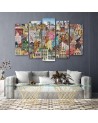 Canvas print for children 5 parts - Colourful city | FEEBY
