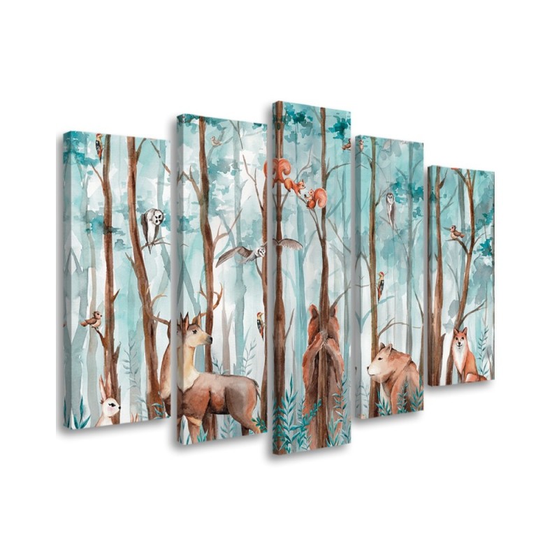 Children's painting 5-part - Forest animals deer bear fox | FEEBY