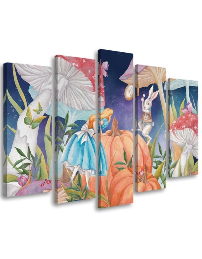 Children's room picture 5-part - Little Alice in the wonderland | FEEBY