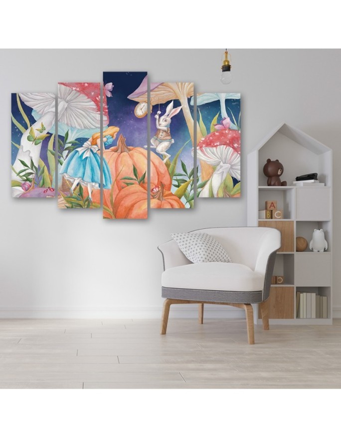 Children's room picture 5-part - Little Alice in the wonderland | FEEBY