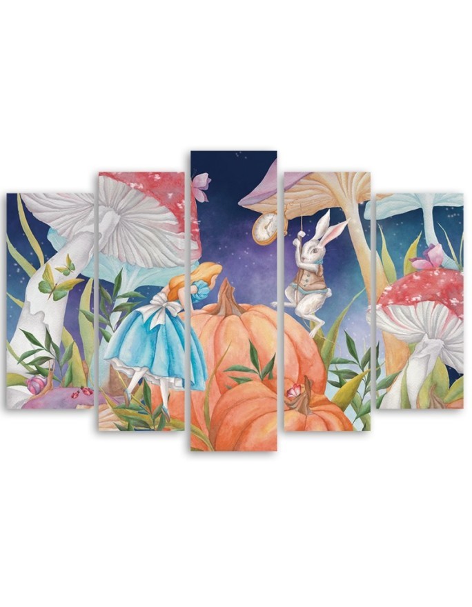 Children's room picture 5-part - Little Alice in the wonderland | FEEBY