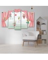 Canvas print for children's room 5 parts - Acrobats circus | FEEBY