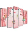Canvas print for children's room 5 parts - Acrobats circus | FEEBY