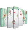 Canvas print for children's room 5 parts - Acrobats circus | FEEBY