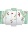 Canvas print for children's room 5 parts - Acrobats circus | FEEBY