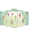 Canvas print for children's room 5 parts - Acrobats circus | FEEBY