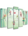 Canvas print for children's room 5 parts - Acrobats circus | FEEBY