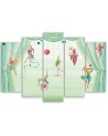 Canvas print for children's room 5 parts - Acrobats circus | FEEBY
