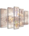 Canvas prints for children 5 parts - Hot air balloon flying house and fish | FEEBY