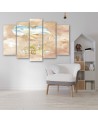 Children's five-piece painting - Flying whale and ship | FEEBY