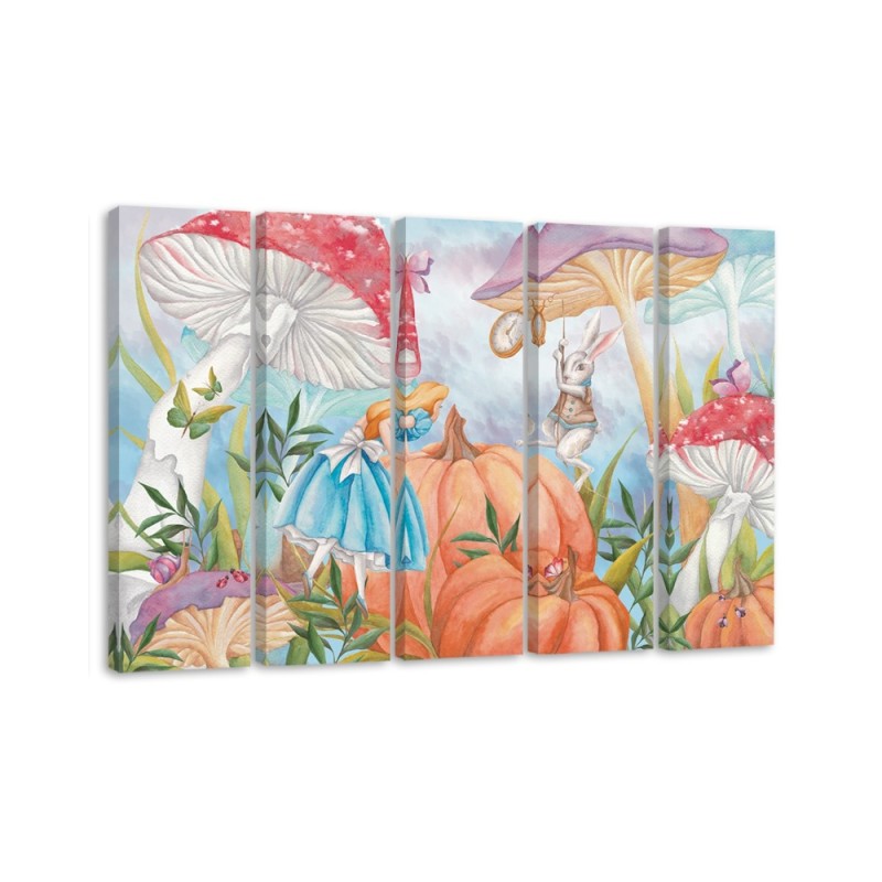 Children's Canvas painting five-part - Little Alice in Wonderland | FEEBY