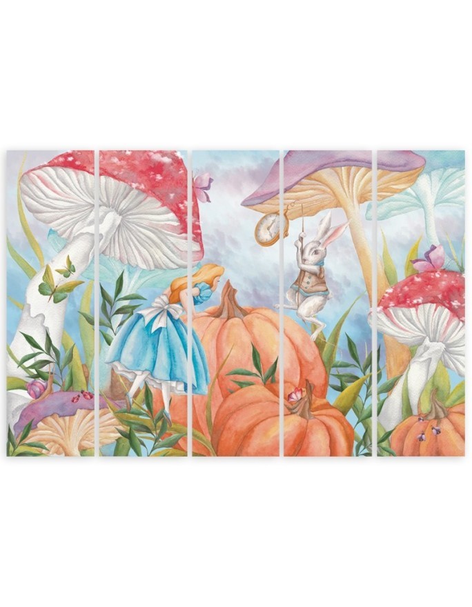 Children's Canvas painting five-part - Little Alice in Wonderland | FEEBY